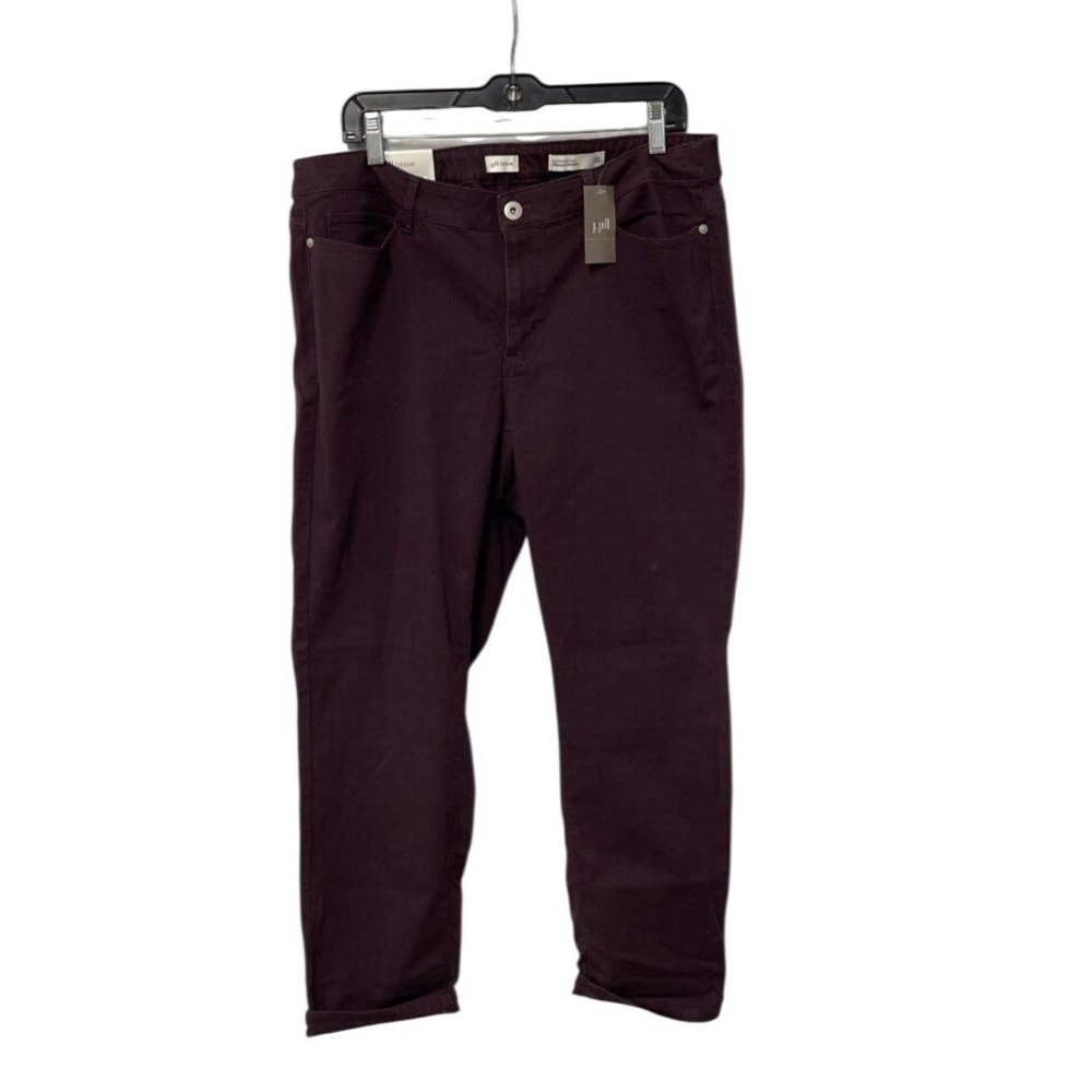 J. Jill Purple Boyfriend Straight-Leg Ankle Jeans Womens 18P Petite NWT Plum